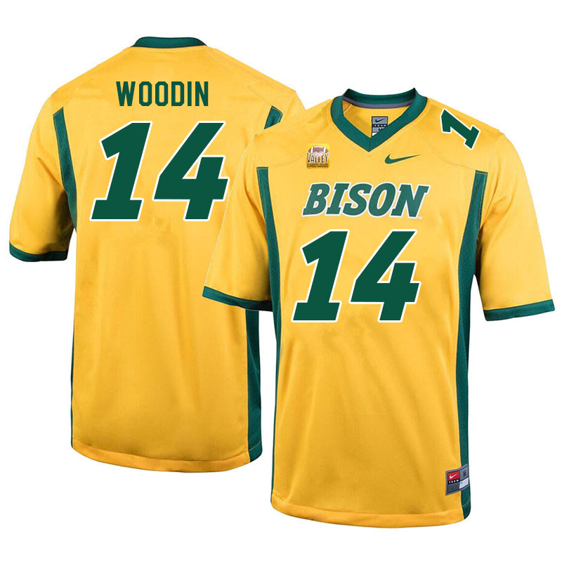 Men #14 JJ Woodin North Dakota State Bison College Football Jerseys Sale-Yellow - Click Image to Close